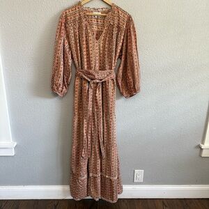 Sue Sartor Kaftan Style‎ Dress Size XL EUC Belted Waist